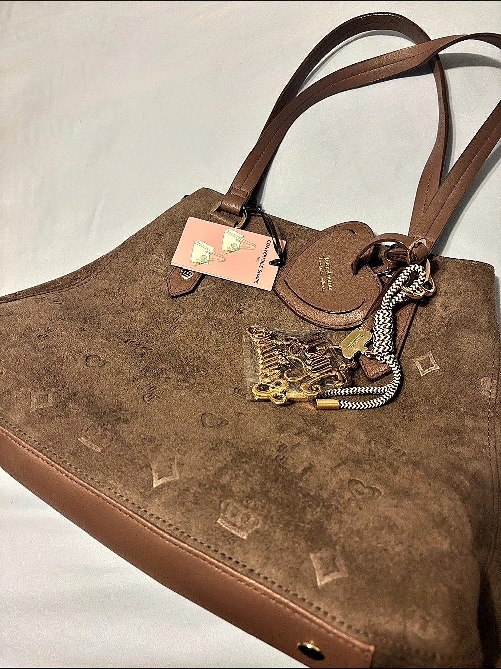 Juicy Couture Top Flap/Snap Tote Brown NWT
